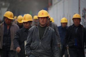 Workers Yellow Helmets